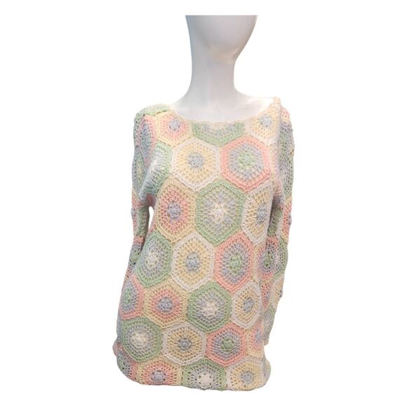 The Paragon Crochet Vintage Sweater Size Medium Multicolored - Picture 1 of 6